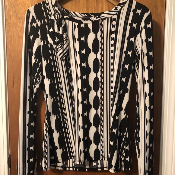 Long Sleeve Patterned Blouse Career Top - Picture 2 of 4